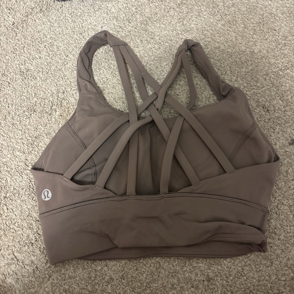 lululemon athletica Brown Strappy Sports Bra with Seamless Design
